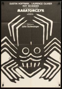 9m279 MARATHON MAN Polish 23x33 '77 Dustin Hoffman, Gorka art of spider for Schlesinger's classic!