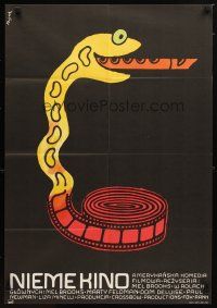 9m329 SILENT MOVIE Polish 23x33 '77 Marty Feldman, Dom DeLuise, art of wacky snake by Flisak!