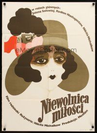 9m331 SLAVE OF LOVE Polish 23x33 '76 Mikhalkov's Raba lyubvi, Zbikowski art of woman in hat!