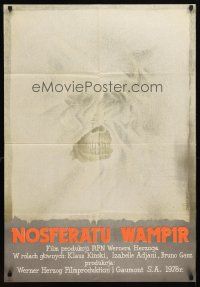 9m372 NOSFERATU THE VAMPYRE Polish 27x38 '80 Kinski & Herzog, cool Zaradkiewicz vampire art!