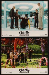 9m037 CHARLIE & THE CHOCOLATE FACTORY 8 French LCs '05 Johnny Depp as WIlly Wonka, Tim Burton!