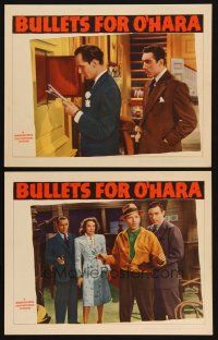 9p860 BULLETS FOR O'HARA 2 LCs '41 Anthony Quinn, pretty Joan Perry, Roger Pryor, Secret Service!