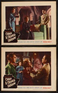 9p863 CHASE A CROOKED SHADOW 2 LCs '58 Anne Baxter, Richard Todd