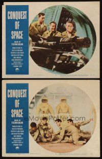 9p870 CONQUEST OF SPACE 2 LCs '55 George Pal sci-fi, see how it will happen in your lifetime!