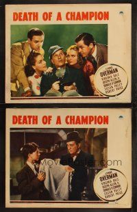 9p876 DEATH OF A CHAMPION 2 LCs '39 Lynne Overman, Virginia Dale, Joseph Allen Jr., Donald O'Connor!