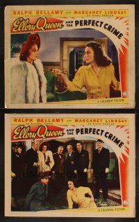 9p880 ELLERY QUEEN & THE PERFECT CRIME 2 LCs '41 Ralph Bellamy & Margaret Lindsay as Nikki Porter!