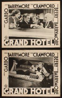 9p897 GRAND HOTEL 2 LCs R50s Greta Garbo, John & Lionel Barrymore, Joan Crawford, Wallace Beery