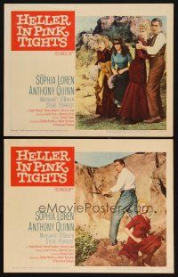 9p900 HELLER IN PINK TIGHTS 2 LCs '60 sexy blonde Sophia Loren, Anthony Quinn, western!