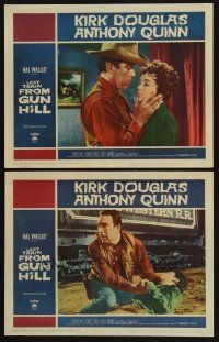 9p916 LAST TRAIN FROM GUN HILL 2 LCs '59 Anthony Quinn, Carolyn Jones, directed by John Sturges!