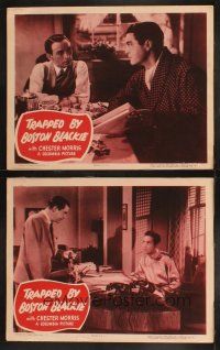 9p987 TRAPPED BY BOSTON BLACKIE 2 LCs '48 detective Chester Morris in title role!