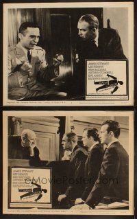 9p782 ANATOMY OF A MURDER 3 LCs '59 Otto Preminger, James Stewart, classic Saul Bass border art!