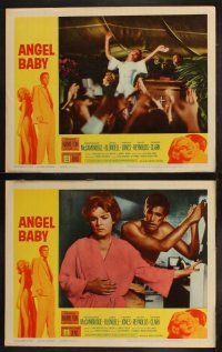 9p036 ANGEL BABY 8 LCs '61 great images of Burt Reynolds, George Hamilton & sexy Salome Jens!
