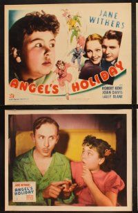 9p037 ANGEL'S HOLIDAY 8 LCs '37 close up of surprised Jane Withers + Robert Kent & Sally Blane!