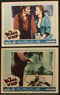 9p606 BLACK WHIP 6 LCs '56 cool cowboy western images of Hugh Marlowe, pretty Coleen Gray!