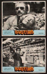 9p078 BUSTING 8 LCs '74 cool images of wacky police partners Elliott Gould & Robert Blake!