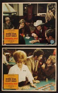 9p082 CALIFORNIA SPLIT 8 LCs '74 Robert Altman, George Segal & Elliott Gould as pro poker players!