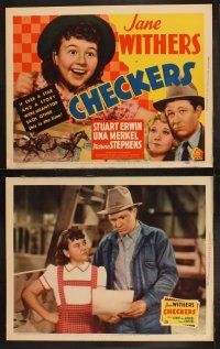 9p091 CHECKERS 8 LCs '38 Jane Withers, Stuart Erwin, Una Merkel, horse racing comedy!