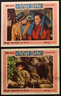 9p670 CHINA GATE 5 LCs '57 Samuel Fuller, Angie Dickinson, Gene Barry & Nat King Cole!