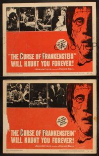 9p789 CURSE OF FRANKENSTEIN 3 LCs '57 Peter Cushing, Christopher Lee, cool monster images!