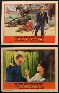 9p609 DISTANT TRUMPET 6 LCs '64 Troy Donahue, Suzanne Pleshette, cool images of the Great Indian War