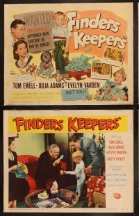 9p145 FINDERS KEEPERS 8 LCs '52 Tom Ewell, Julia Adams, Evelyn Varden, wacky images of rich boy