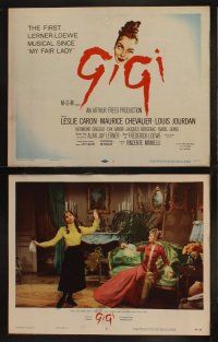 9p168 GIGI 8 LCs '58 pretty Leslie Caron, Louis Jourdan, Best Director & Best Picture winner!