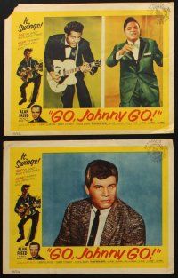 9p614 GO JOHNNY GO 6 LCs '59 Chuck Berry, Alan Freed, Jimmy Clanton & Sandy Stewart arm-in-arm!