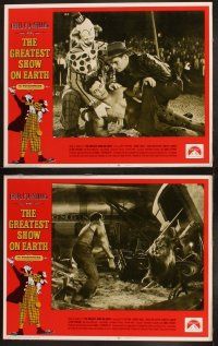 9p184 GREATEST SHOW ON EARTH 8 LCs R70s Cecil B. DeMille circus,Charlton Heston, James Stewart