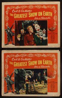 9p183 GREATEST SHOW ON EARTH 8 LCs '52 DeMille circus classic,Charlton Heston, James Stewart!