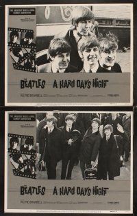 9p195 HARD DAY'S NIGHT 8 LCs R82 great image of The Beatles, rock & roll classic!