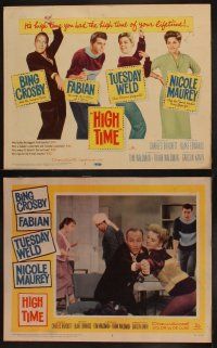 9p209 HIGH TIME 8 LCs '60 Blake Edwards directed, Bing Crosby, Fabian, sexy young Tuesday Weld!