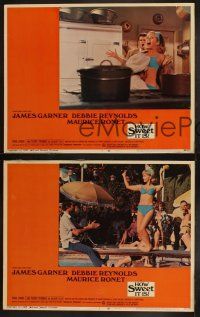 9p800 HOW SWEET IT IS 3 LCs '68 great images of James Garner & sexy Debbie Reynolds!