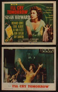 9p231 I'LL CRY TOMORROW 8 LCs '55 cool images of Susan Hayward in her greatest performance!