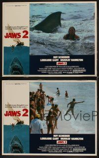 9p733 JAWS 2 4 LCs '78 Roy Scheider, Lorraine Gary, just when you thought it was safe to go back!