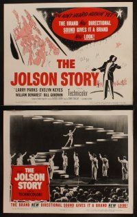 9p248 JOLSON STORY 8 LCs R54 Larry Parks & Evelyn Keyes in bio of the world's greatest entertainer!
