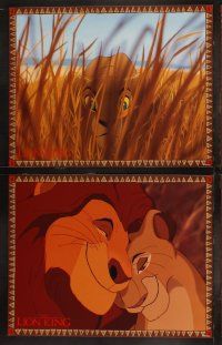 9p582 LION KING 7 LCs '94 classic Disney cartoon set in Africa, cool image of Mufasa in sky!