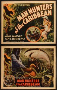 9p297 MAN HUNTERS OF THE CARIBBEAN 8 LCs '38 Andre Roosevelt, wild jungle , animal images and art!
