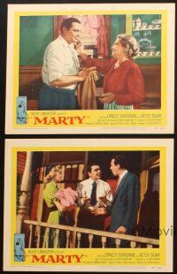 9p745 MARTY 4 LCs '55 directed by Delbert Mann, Ernest Borgnine, written by Paddy Chayefsky!