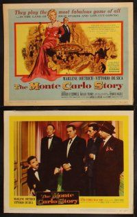 9p322 MONTE CARLO STORY 8 LCs '57 Dietrich, Vittorio De Sica, high stakes, low cut gowns!