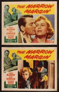 9p339 NARROW MARGIN 8 LCs '52 Richard Fleischer classic noir, Charles McGraw, Jacqueline White
