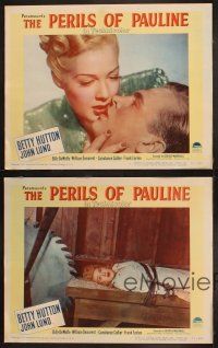 9p751 PERILS OF PAULINE 4 LCs '47 Betty Hutton as silent actress Pearl White & John Lund