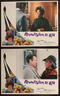 9p752 PERMISSION TO KILL 4 LCs '75 Dirk Bogarde & Ava Gardner, border art by Robert Tanenbaum!