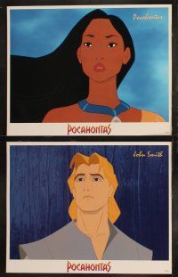 9p371 POCAHONTAS 8 LCs '95 Walt Disney Native American Indian cartoon, close-up of Pocahontas!