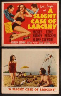 9p445 SLIGHT CASE OF LARCENY 8 LCs '53 Mickey Rooney, Eddie Bracken & sexy Marilyn Erskine!
