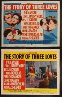 9p466 STORY OF THREE LOVES 8 LCs '53 Kirk Douglas, Pier Angeli, Leslie Caron, Granger, Mason!