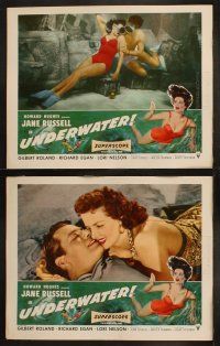 9p513 UNDERWATER 8 LCs '55 Howard Hughes, sexiest skin diver Jane Russell, Gilbert Roland!