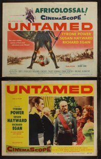 9p516 UNTAMED 8 LCs '55 Tyrone Power & sexy Susan Hayward in Africa with native tribe!