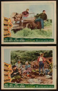 9p774 WAY TO THE GOLD 4 LCs '57 cool images of Jeffrey Hunter & sexy Sheree North, Barry Sullivan!