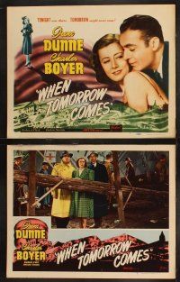 9p533 WHEN TOMORROW COMES 8 LCs R48 Irene Dunne & Charles Boyer, romantic love triangle!
