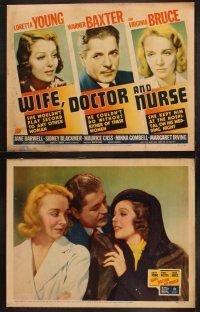 9p539 WIFE, DOCTOR & NURSE 8 LCs '37 Warner Baxter, pretty Loretta Young & sexiest Virginia Bruce!